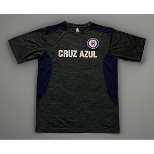 Cruz Azul Mexico Soccer Short Sleeve Training Jersey Gray Patch Logo Medium JBHS